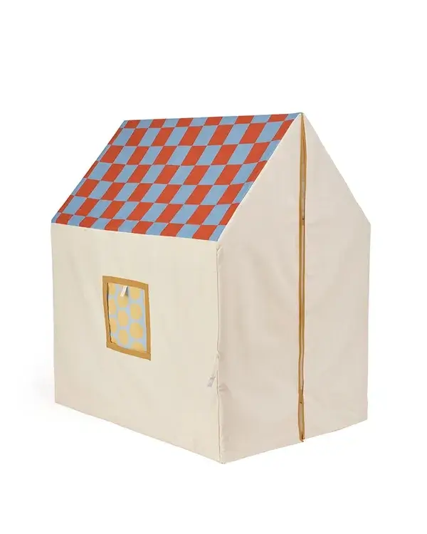 Namiot, domek z dachem w kratkę - dusty blue check / Kids Concept