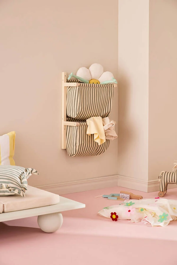 Półka ścienna materiałowa w paski - stripe green / Kid's Concept