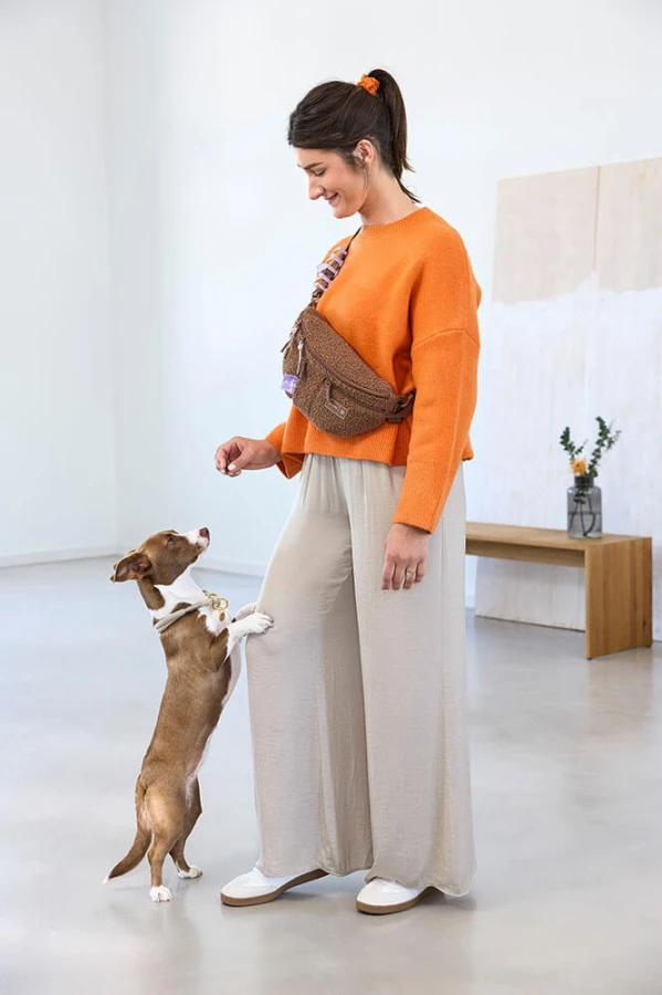 Torebka nerka na smakołyki dla psa Emma teddy-fleece, Edycja limitowana - brown / Palopa
