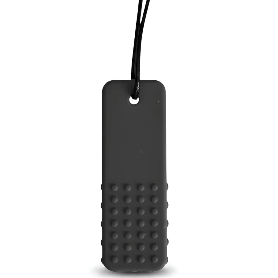 Gryzak terapeutyczny, antystresowy naszyjnik FIRM - BLOCK PENDANT GREY / Jellystone