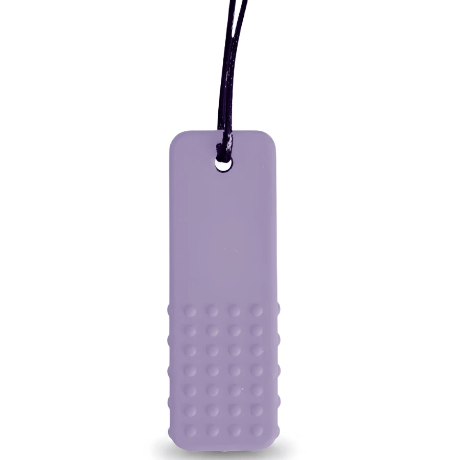 Gryzak terapeutyczny, antystresowy naszyjnik FIRM - BLOCK PENDANT PURPLE / Jellystone
