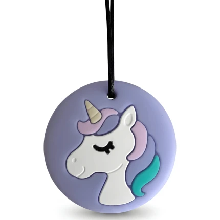 Gryzak terapeutyczny, antystresowy naszyjnik MEDIUM - PENDANT UNICORN PURPLE / Jellystone