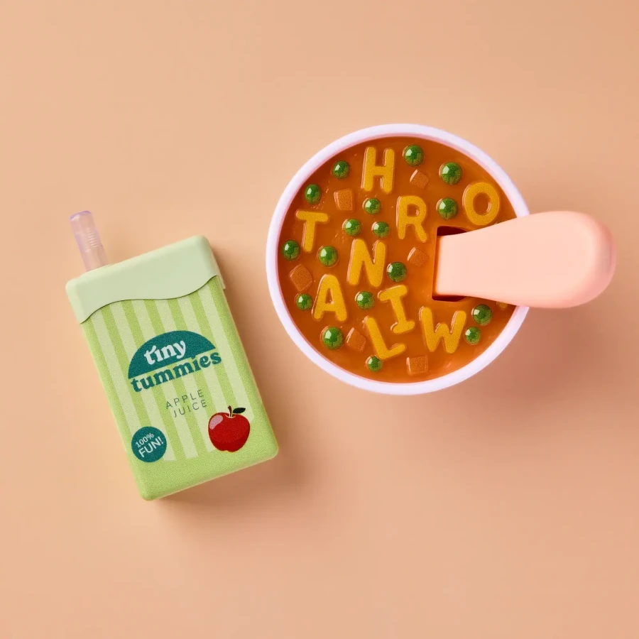 Zestaw Lunchowy Tiny Tummies - Zupa z magiczną łyżeczką i soczek / Tiny Harlow