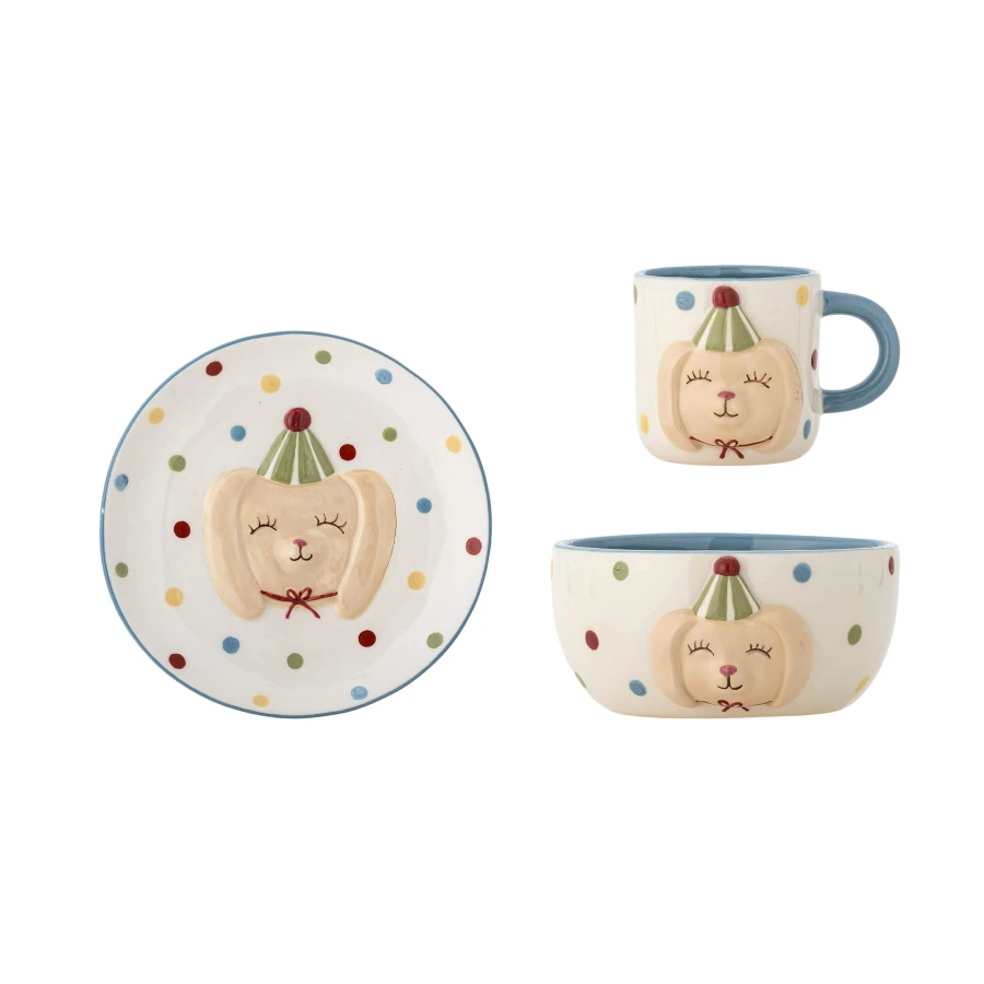 Zestaw zastawy stołowej z kamionki - Party, Multi / Bloomingville Mini