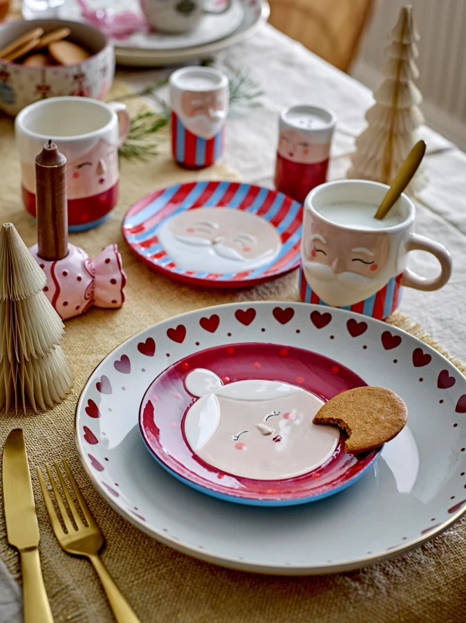 Zestaw kubków z kamionki Granny - Red / Bloomingville Mini