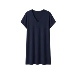 Koszula nocna do karmienia z wbudowanym nieprzemakalnym topem - Navy / dropless.