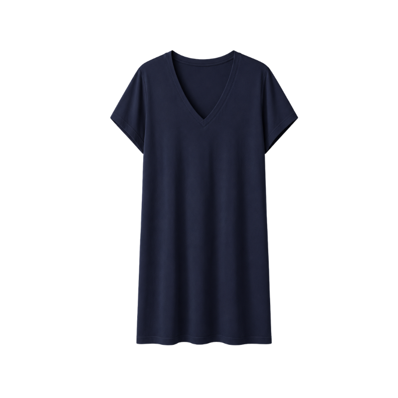 Koszula nocna do karmienia z wbudowanym nieprzemakalnym topem - Navy / dropless.