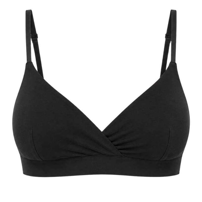 Nieprzemakalny biustonosz do karmienia piersią Bralette black / dropless.