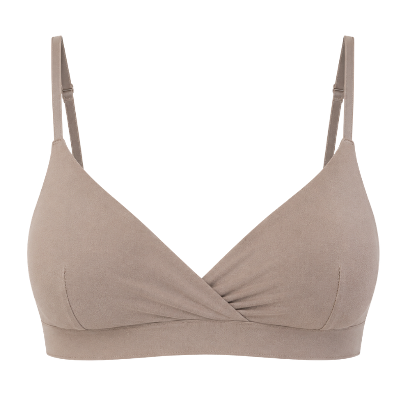 Nieprzemakalny biustonosz do karmienia piersią Bralette mokka / dropless.