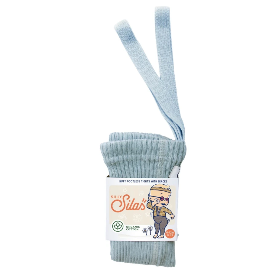 Rajstopki bawełniane bez stopek Hippy Footless - Misty Blue / Silly Silas