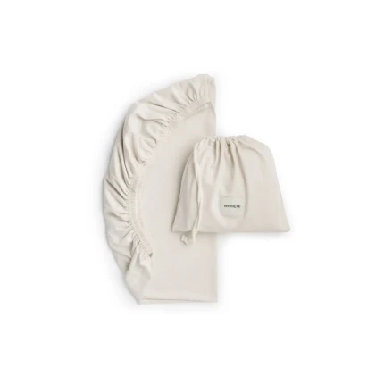 Prześcieradło z bawełny organicznej do łóżeczka dziecięcego 60x120 - light beige / My Memi