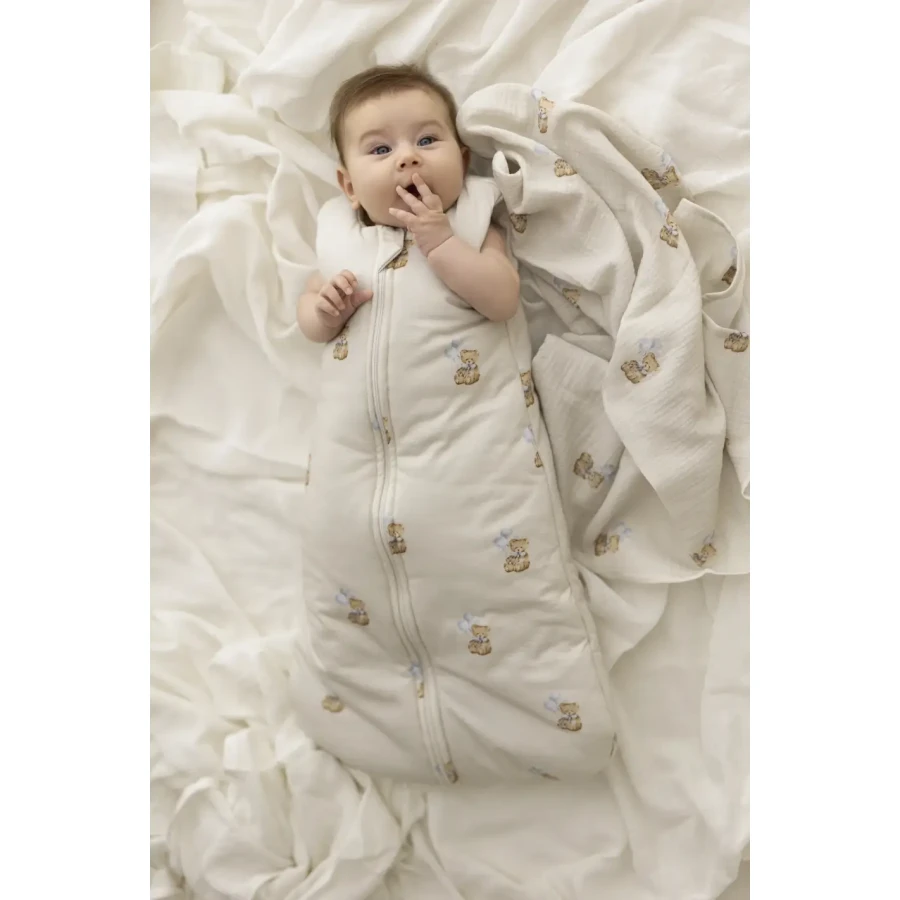 Śpiworek z bawełny organicznej 2.5 TOG - teddy / My Memi