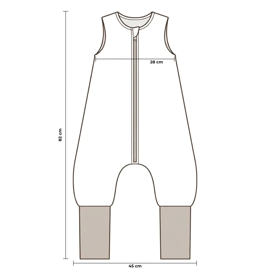 Śpiworek z bawełny organicznej z nogawkami 1-3 lata, 2,5 TOG - teddy / My Memi
