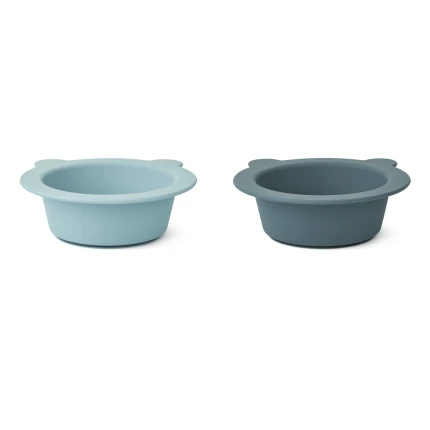 Miseczki Peony, 2 szt. - Sea blue, Whale blue / Liewood