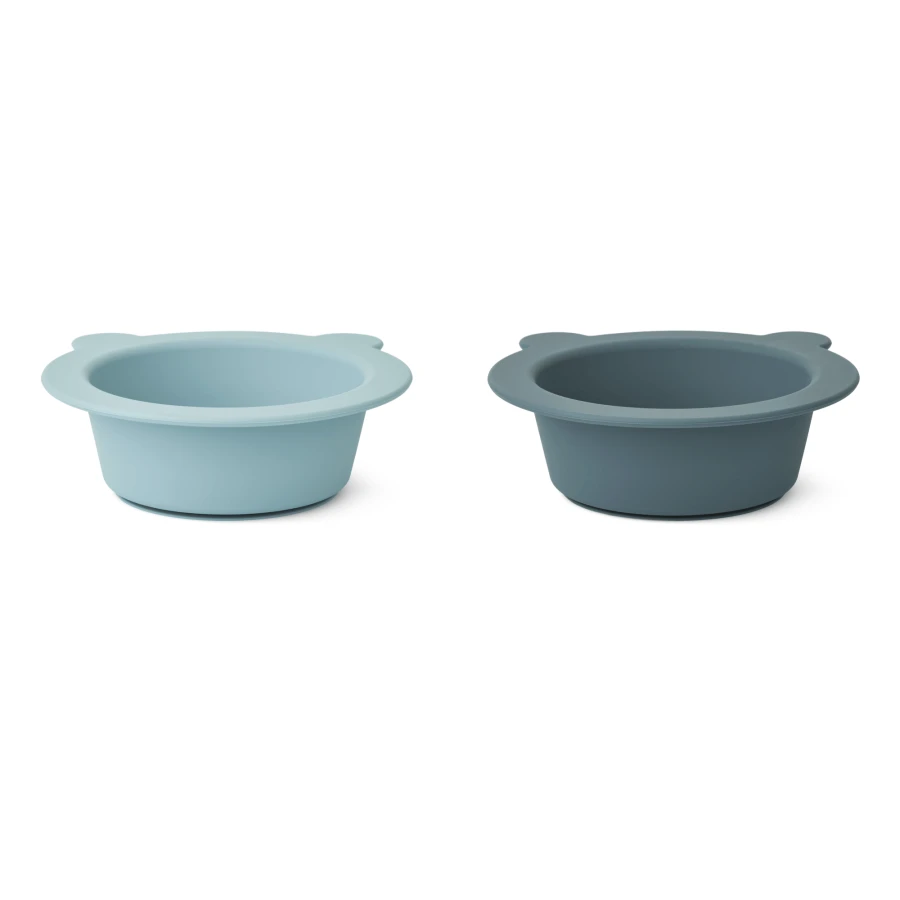 Miseczki Peony, 2 szt. - Sea blue, Whale blue / Liewood
