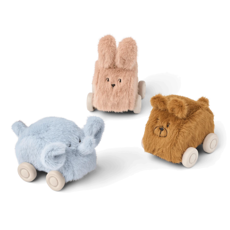 Pluszowe samochodziki Ansel - Pale tuscany Mix, 3szt. / Liewood
