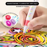 Ergonomiczne flamastry z efektem warstwowym, cienka końcówka, 12 kolorów, 3+ / Jarmelo