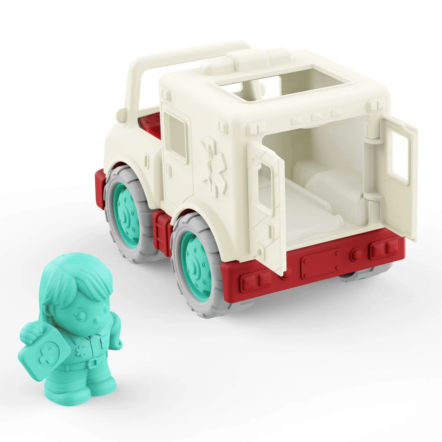 KARETKA POGOTOWIA RATUNKOWEGO z kierowcą ratownikiem medycznym - Little AMBULANCE, Wonder Wheels / Battat