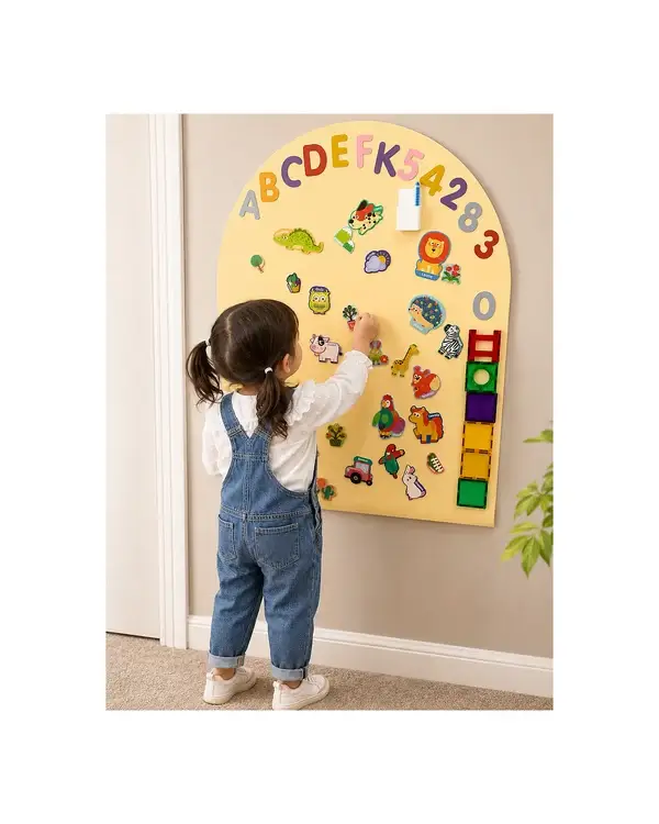 Magnetyczna tablica samoprzylepna MagneKids Arch 95×60cm - Sand / Family Nation