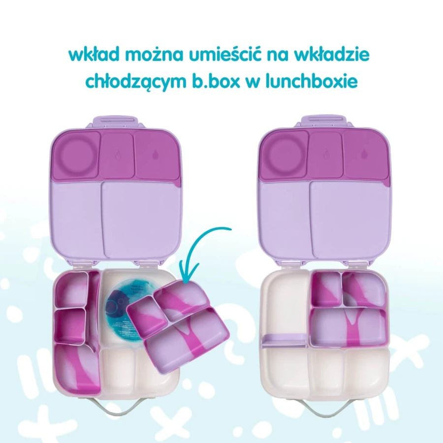 Silikonowy wkład do lunchboxa z dodatkowymi przegródkami, Forest / b.box