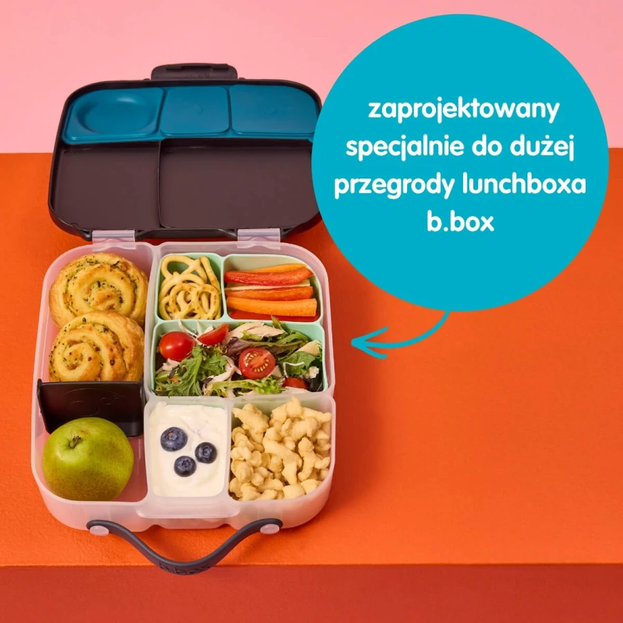 Silikonowy wkład do lunchboxa z dodatkowymi przegródkami, Forest / b.box
