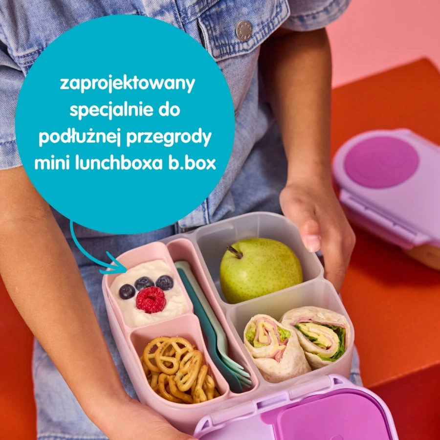 Silikonowy wkład do mini lunchboxa z przegrodą na sztućce, Berry / b.box