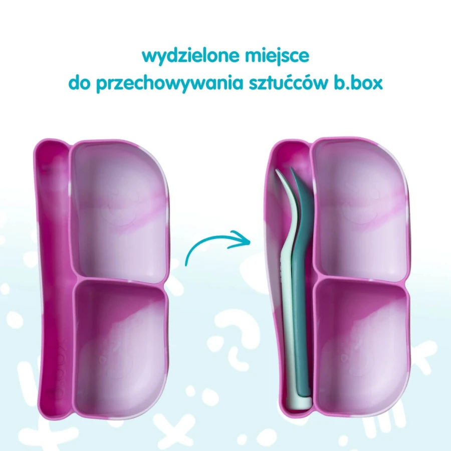Silikonowy wkład do mini lunchboxa z przegrodą na sztućce, Berry / b.box