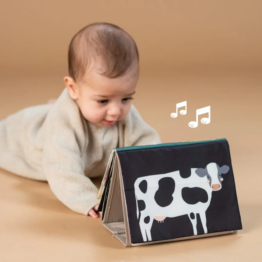 Muzyczna książeczka sensoryczna, czas na brzuszku - Farma  / Taf Toys