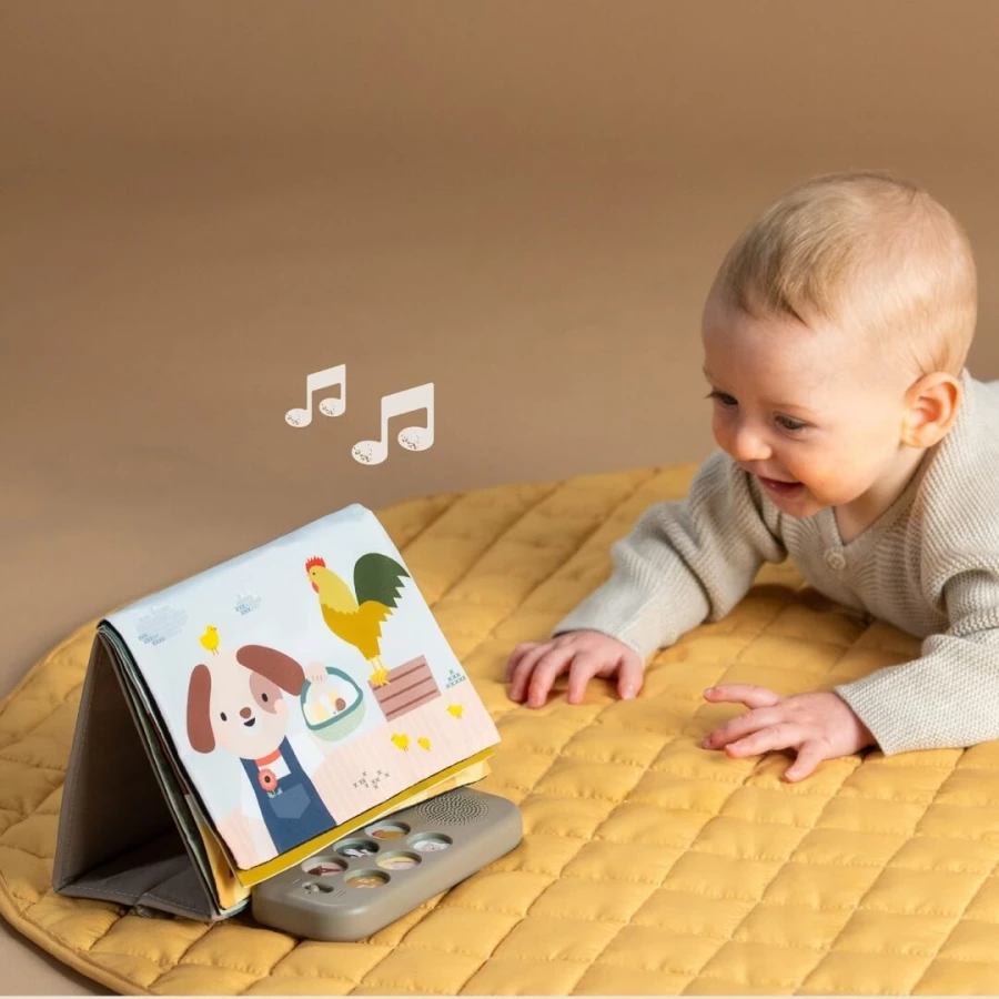 Muzyczna książeczka sensoryczna, czas na brzuszku - Farma  / Taf Toys