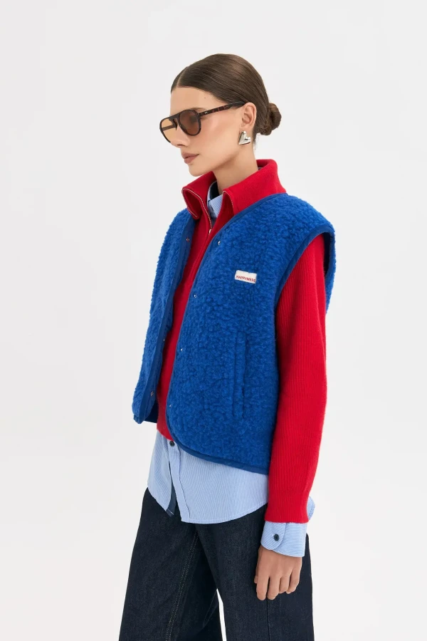 Kamizelka merino dla dorosłych - cobalt / Happymess