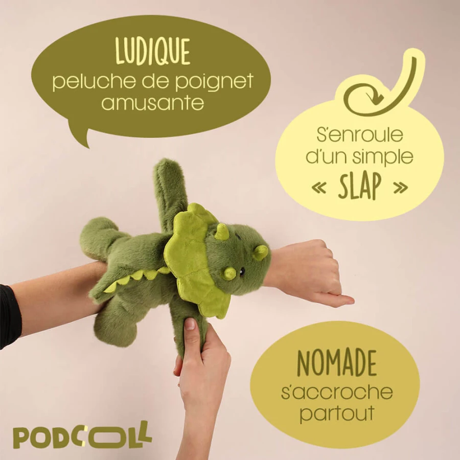 Pluszowa bransoletka Slap Dinozaur Podcoll / Histoire d'Ours