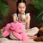 Pluszowy obciążeniowy aksolotl Podcoll Histoire d'Ours - różowy neonowy / Histoire d'Ours