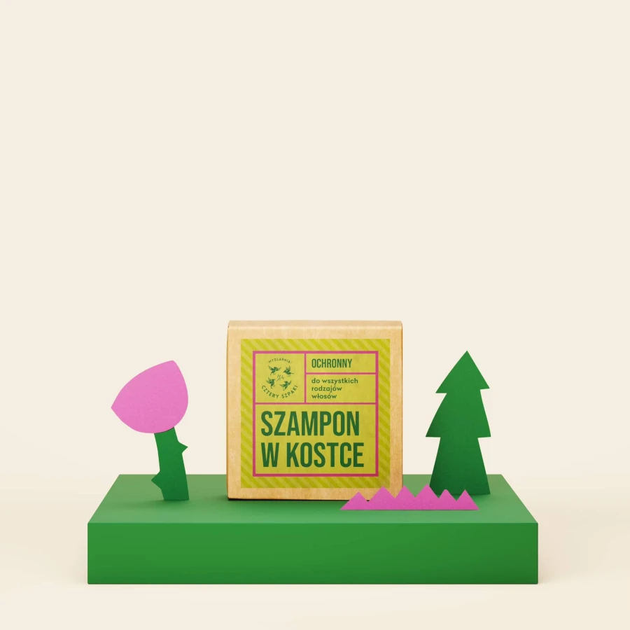 Ochronny szampon w kostce - Leśna Róża, 75 g / Mydlarnia Cztery Szpaki
