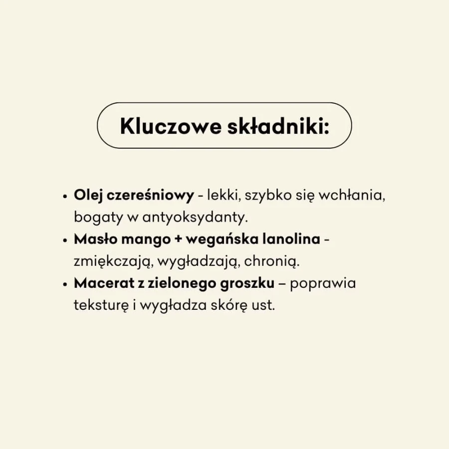 Mięta i Czereśnia - balsam do ust, 15ml / Mydlarnia Cztery Szpaki