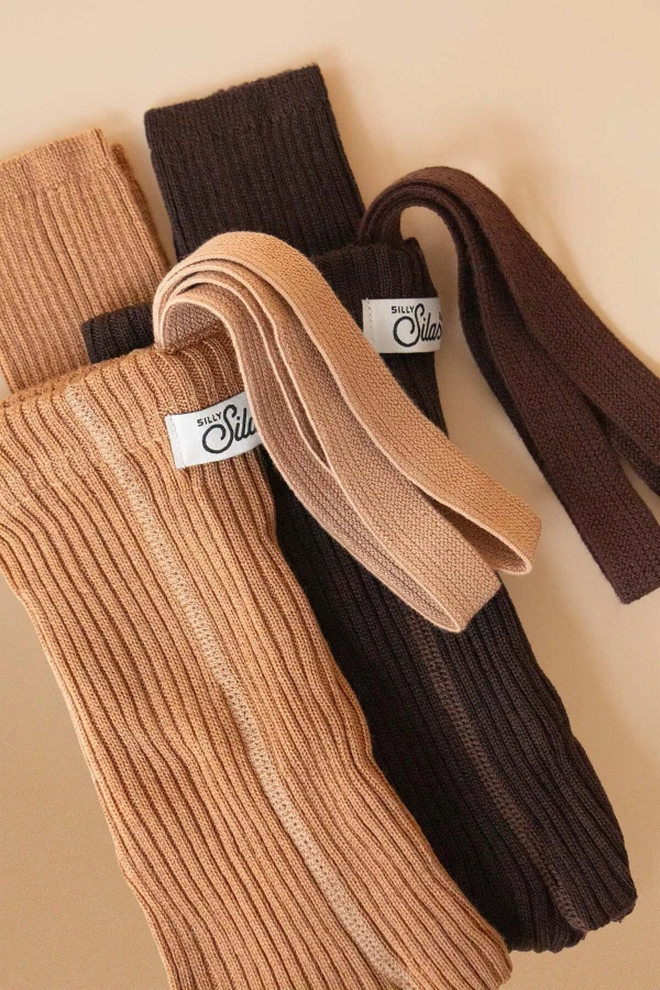 Rajstopki 100% wełny merino bez stópek Footless - Cappuccino / Silly Silas