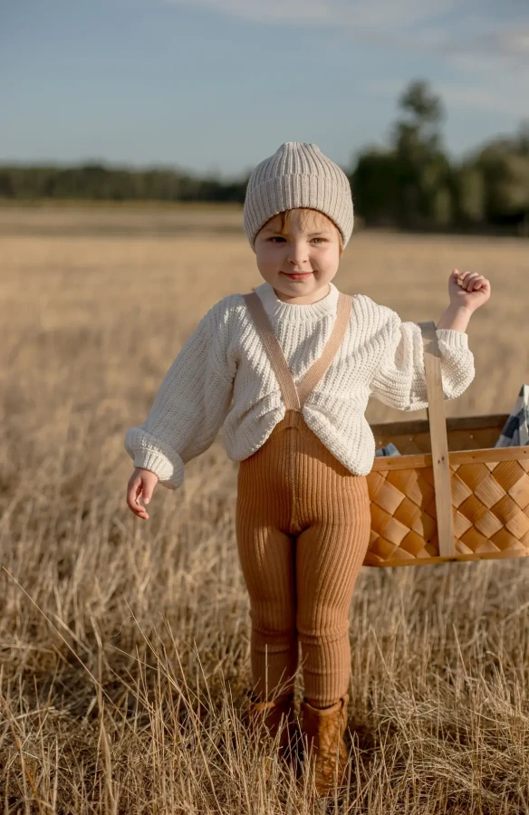 Rajstopki 100% wełny merino bez stópek Footless - Cappuccino / Silly Silas