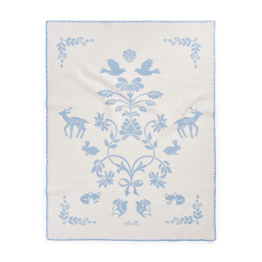 Kocyk żakardowy Jacquard 100x75cm - Blueberry Blue / Elodie Details