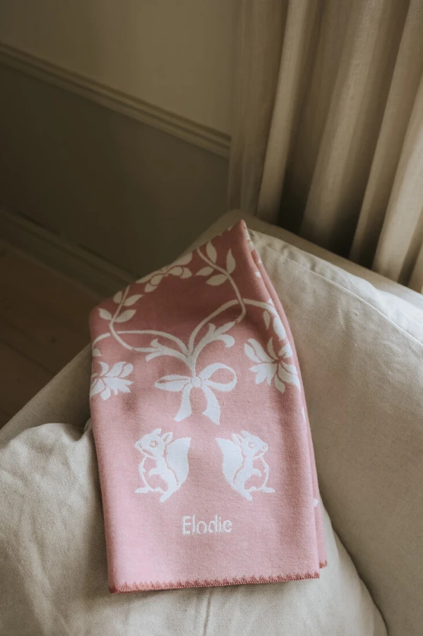 Kocyk żakardowy Jacquard 100x75cm - Mullberry Pink / Elodie Details