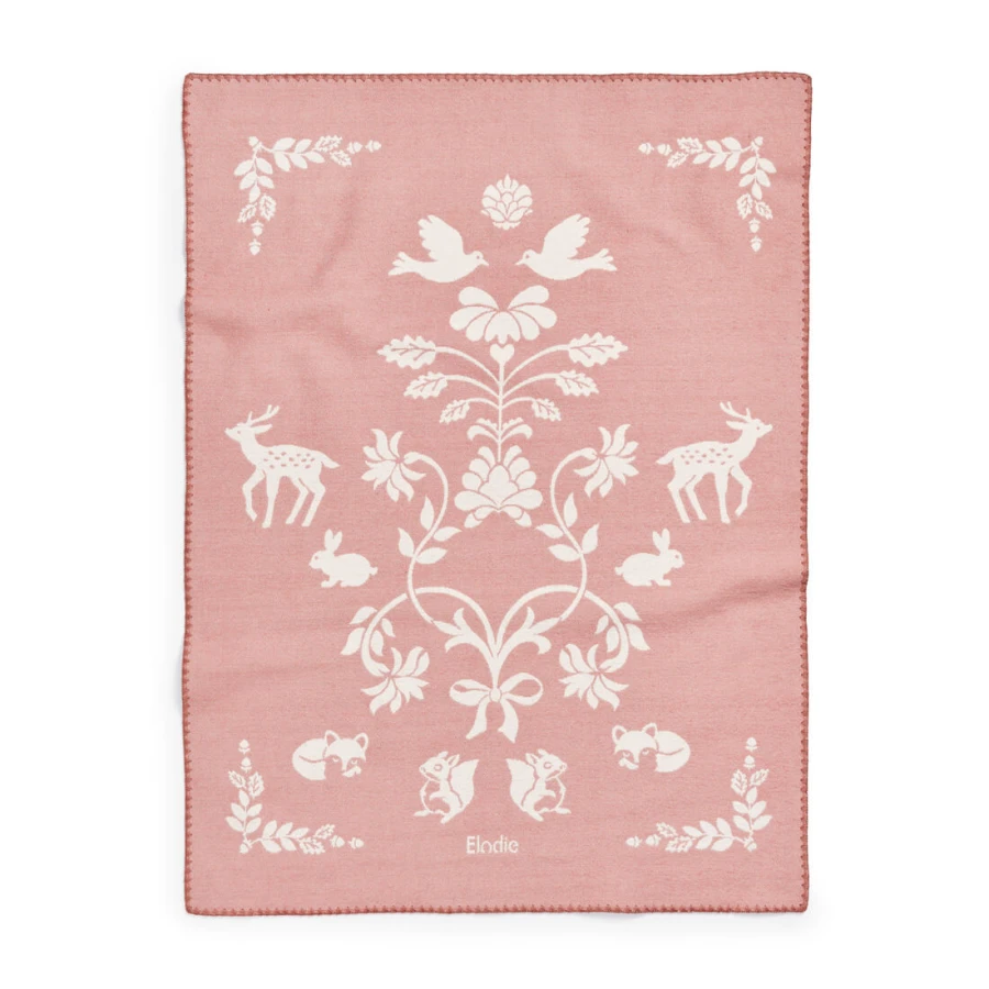 Kocyk żakardowy Jacquard 100x75cm - Mullberry Pink / Elodie Details