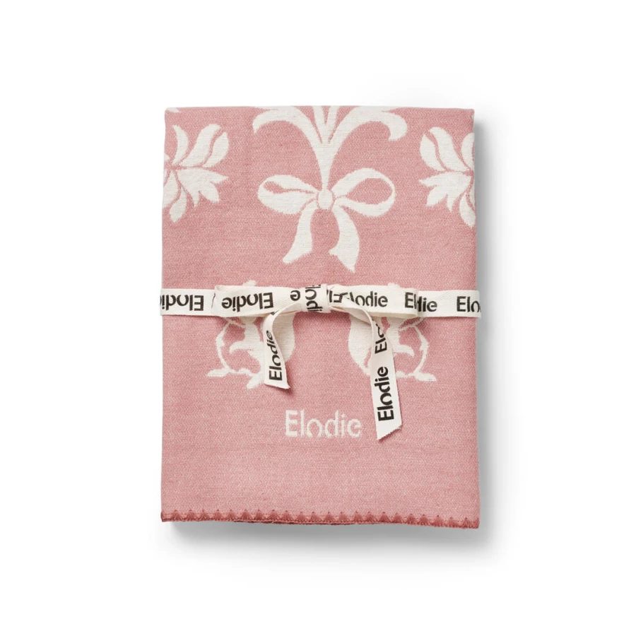 Kocyk żakardowy Jacquard 100x75cm - Mullberry Pink / Elodie Details