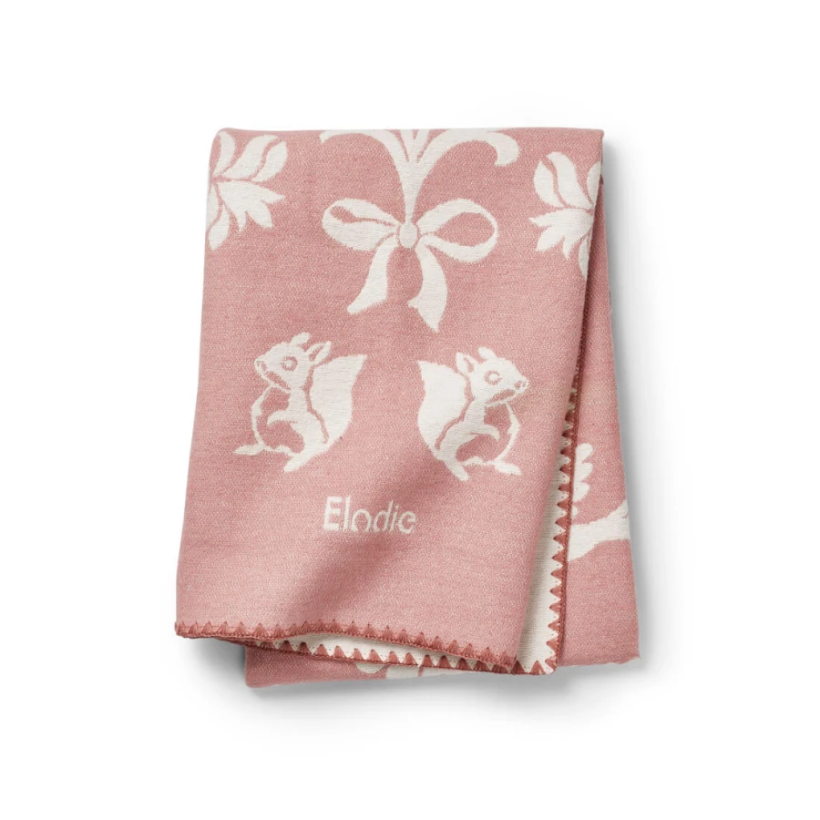Kocyk żakardowy Jacquard 100x75cm - Mullberry Pink / Elodie Details