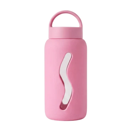 Szklana butelka Mini Bottle, 500 ml - Flamingo Pink / Muuki