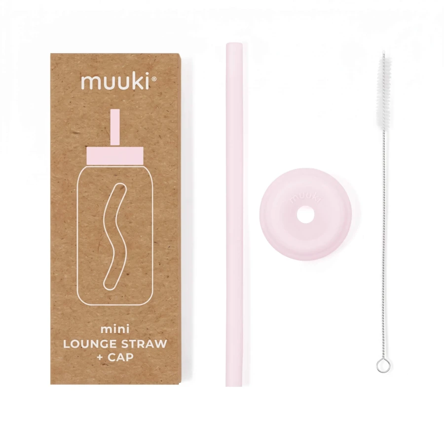 Silikonowa nasadka ze słomką do butelki Mini Bottle Muuki - Marshmallow / Muuki