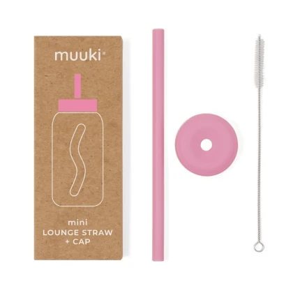 Silikonowa nasadka ze słomką do butelki Mini Bottle Muuki - Flamingo Pink / Muuki