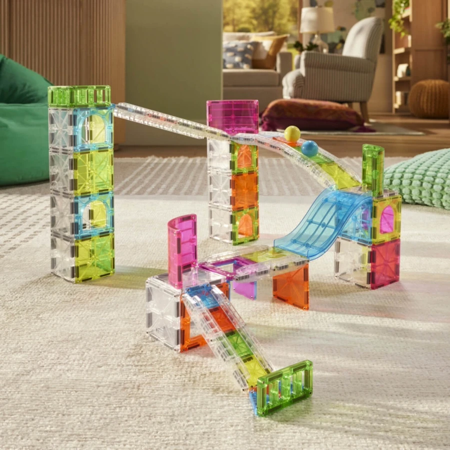 Klocki magnetyczne Rail Racers Max 80 el. / Magna-Tiles