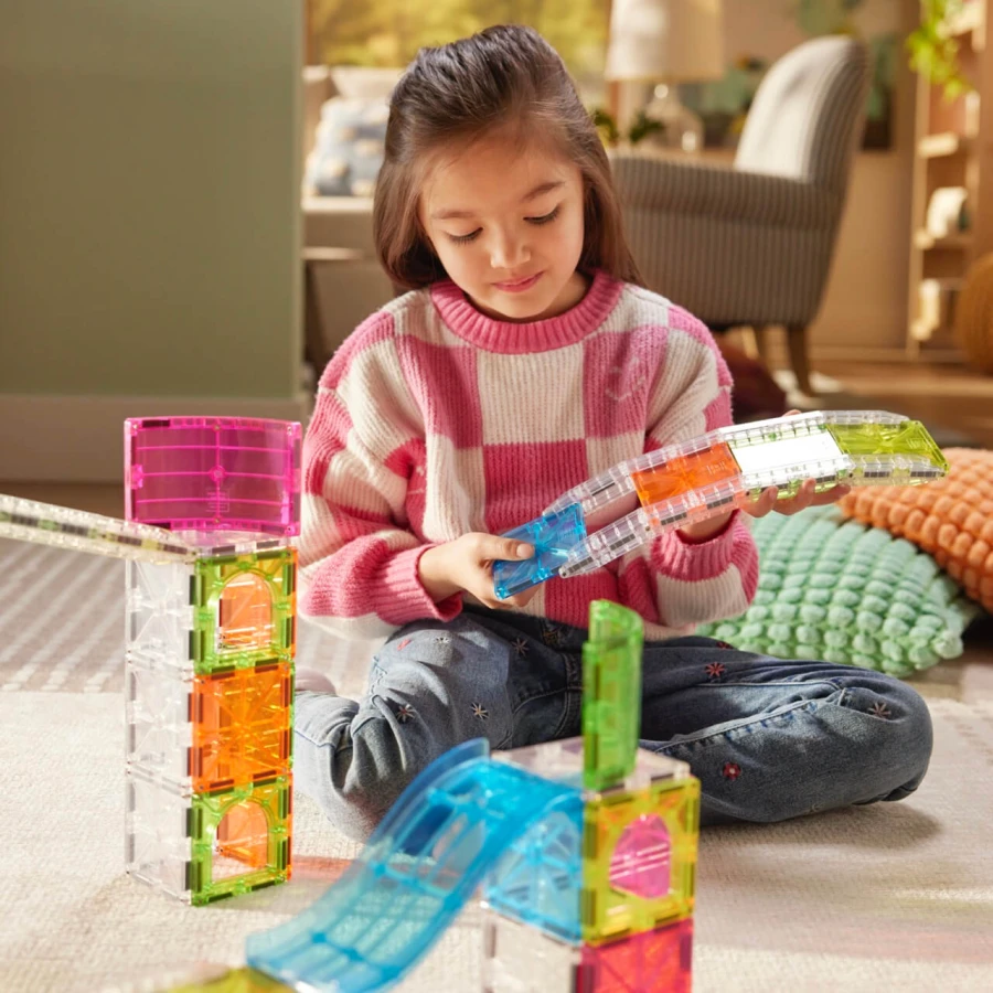 Klocki magnetyczne Rail Racers Max 80 el. / Magna-Tiles