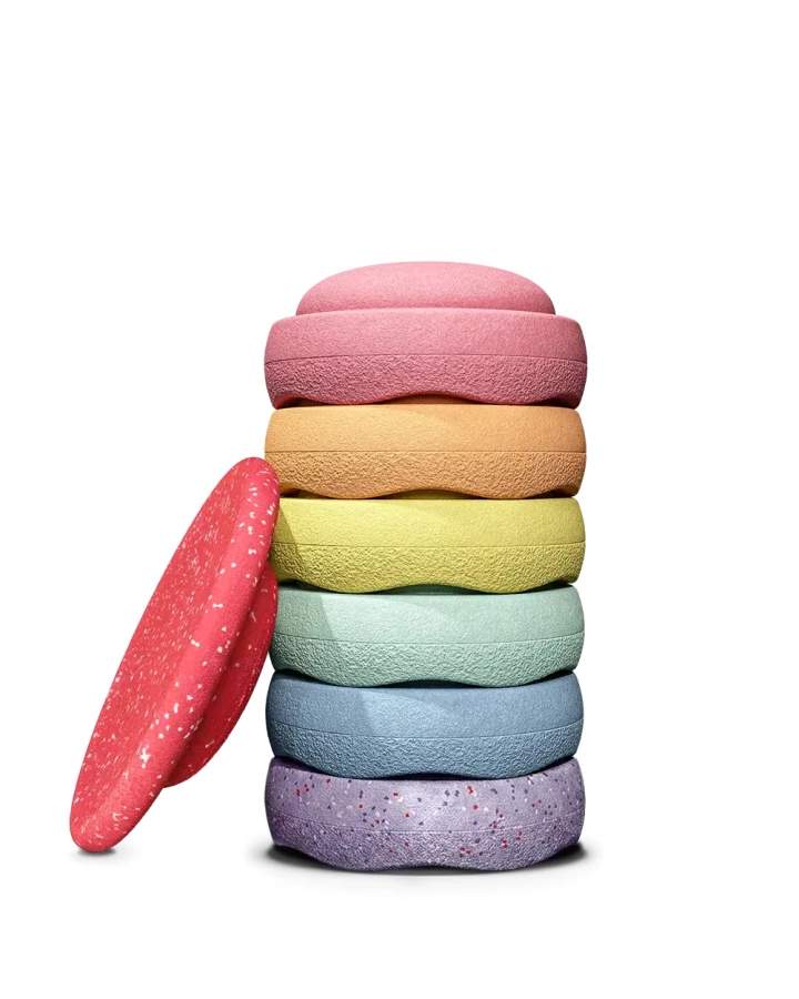Zestaw do balansowania Stapelstein® Winter Special Rainbow Set - pastel, 7el. / Stapelstein®