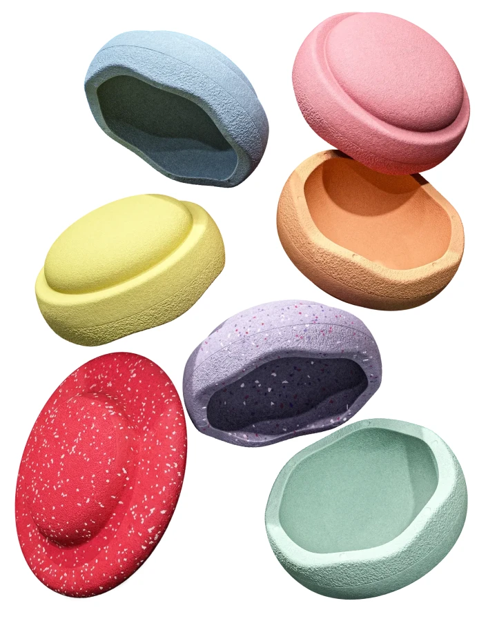 Zestaw do balansowania Stapelstein® Winter Special Rainbow Set - pastel, 7el. / Stapelstein®