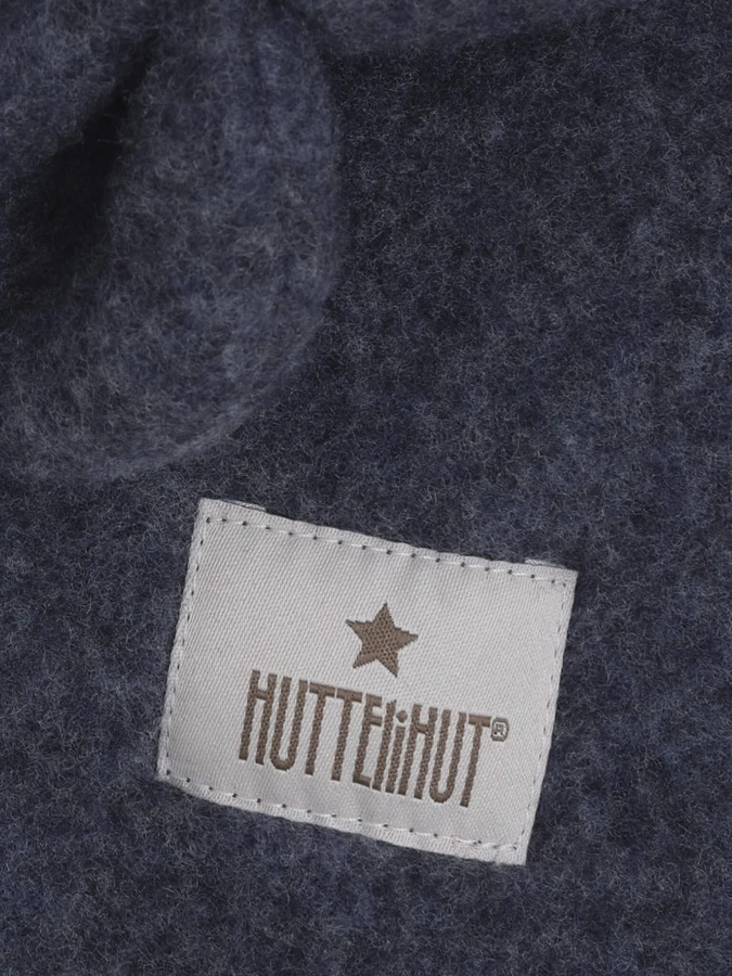 Kominiarka 100% wełny merino z uszkami misia - Ombre Blue Melange / HUTTEliHUT