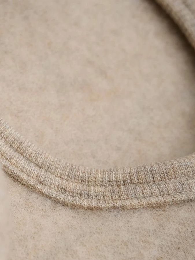 Kominiarka 100% wełny merino z uszkami królika - Sand Melange / HUTTEliHUT